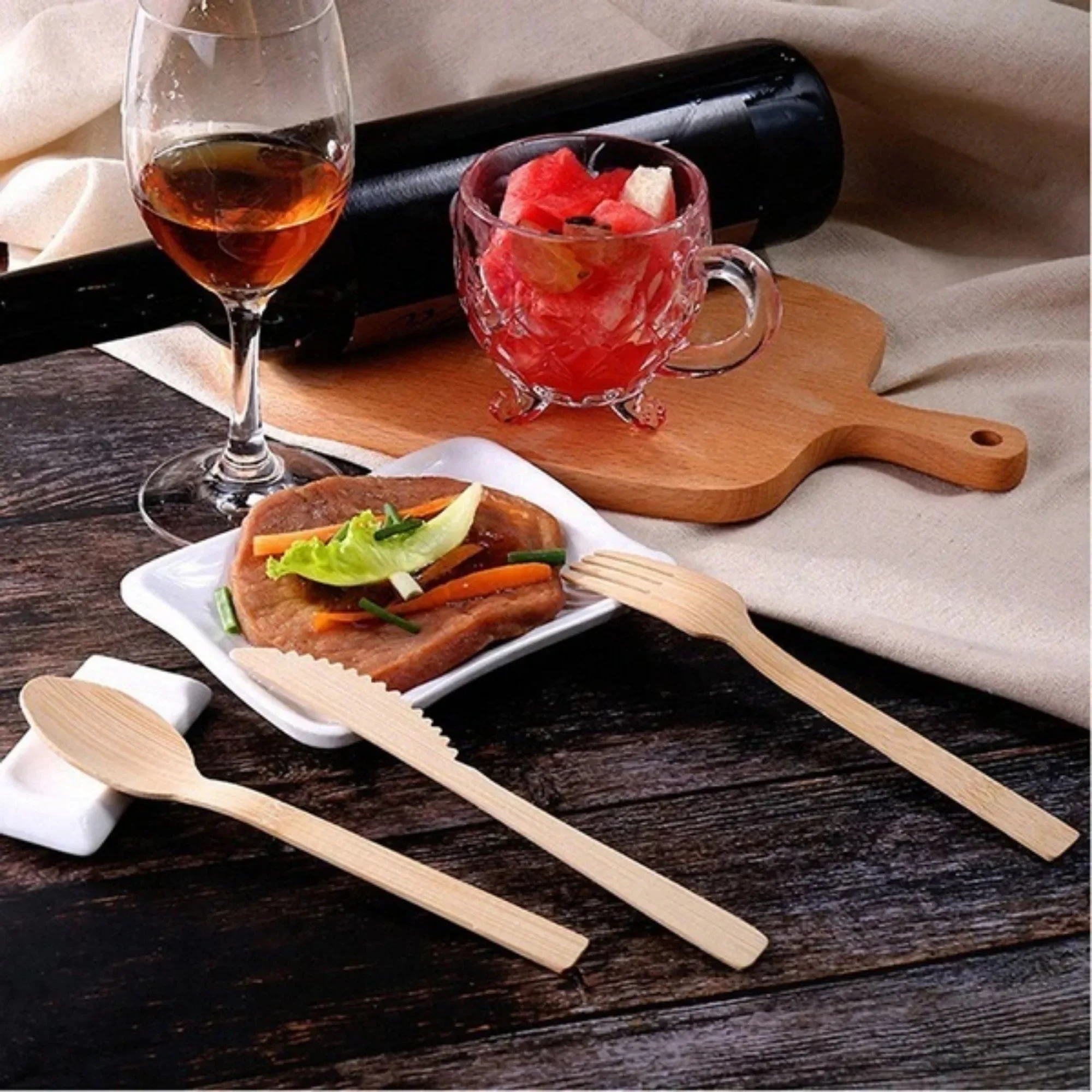 Bamboo Cutlery Set Portable Tr - Zero Waste Kit Travel 评论和价格