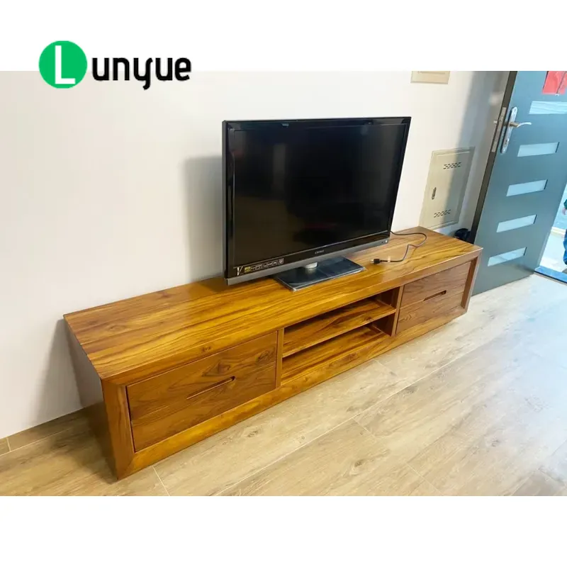 Modern Teak TV Cabinet 4 Drawe - Sustainable Living Design 评论和价格