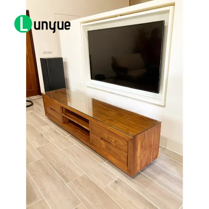 Modern Teak TV Cabinet 4 Drawe - Sustainable Living Design 评论和价格